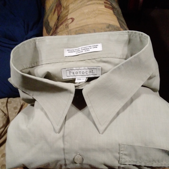 Vintage Men  Dress shirt PROTOCOL BRAND OF Sears Canada made in China , - Picture 9 of 9